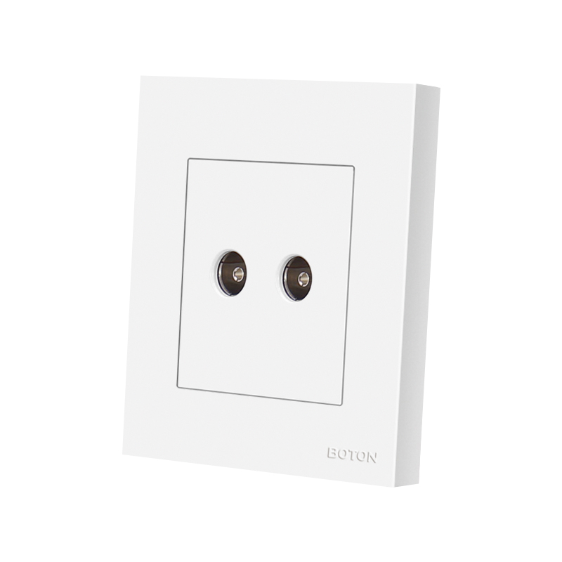 Flush Mounted Home Hotel Double TV Wall Socket