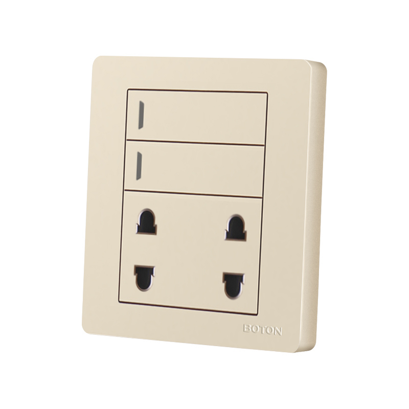 2 Gang Switch na may 4 Pin Universal Switch Socket para sa Interior Design