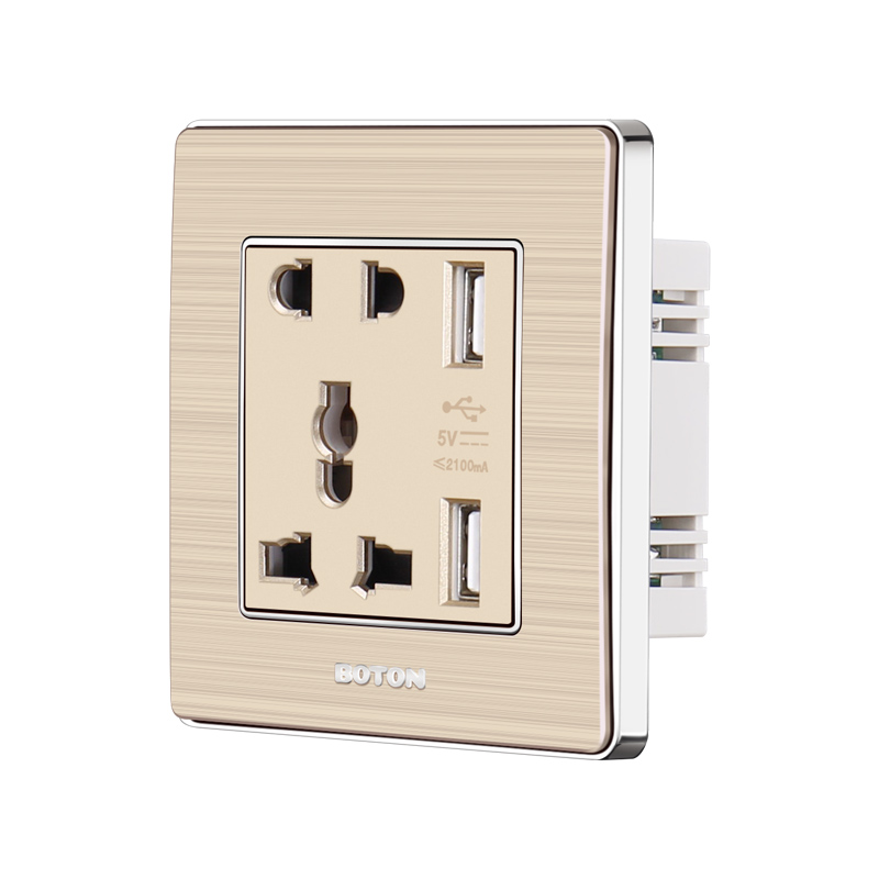 Hotel 5 Pin Universal Socket na may 2 USB