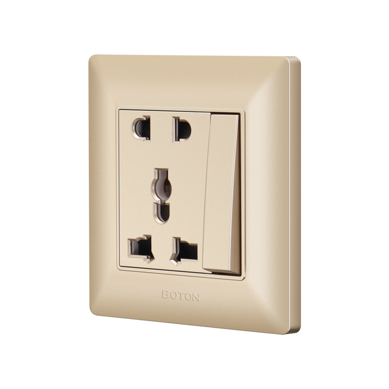 1 Gang Switch na may 5 Pin Multi Functional White Hotel Wall Socket