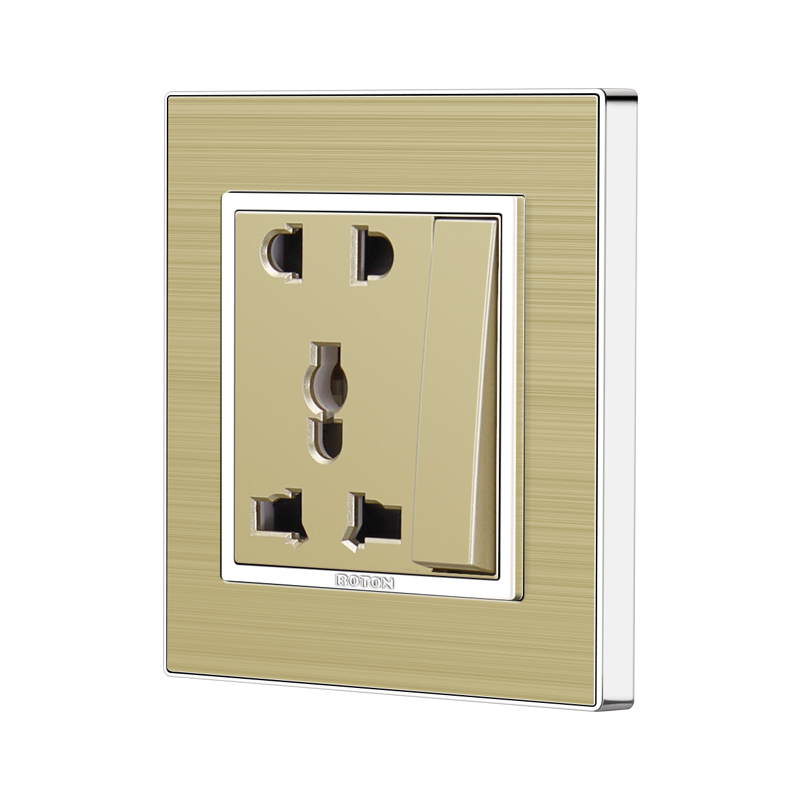 Hotel 1 Gang Switch na may 5 Pin Universal Decorator Switch Socket