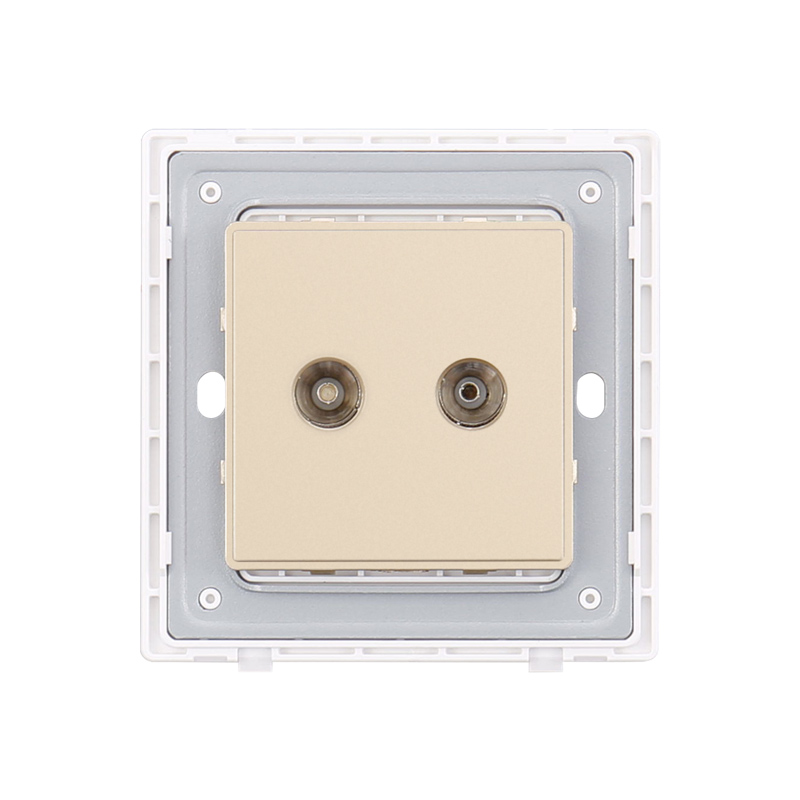 Electrical Twin TV White Wall Switch Socket