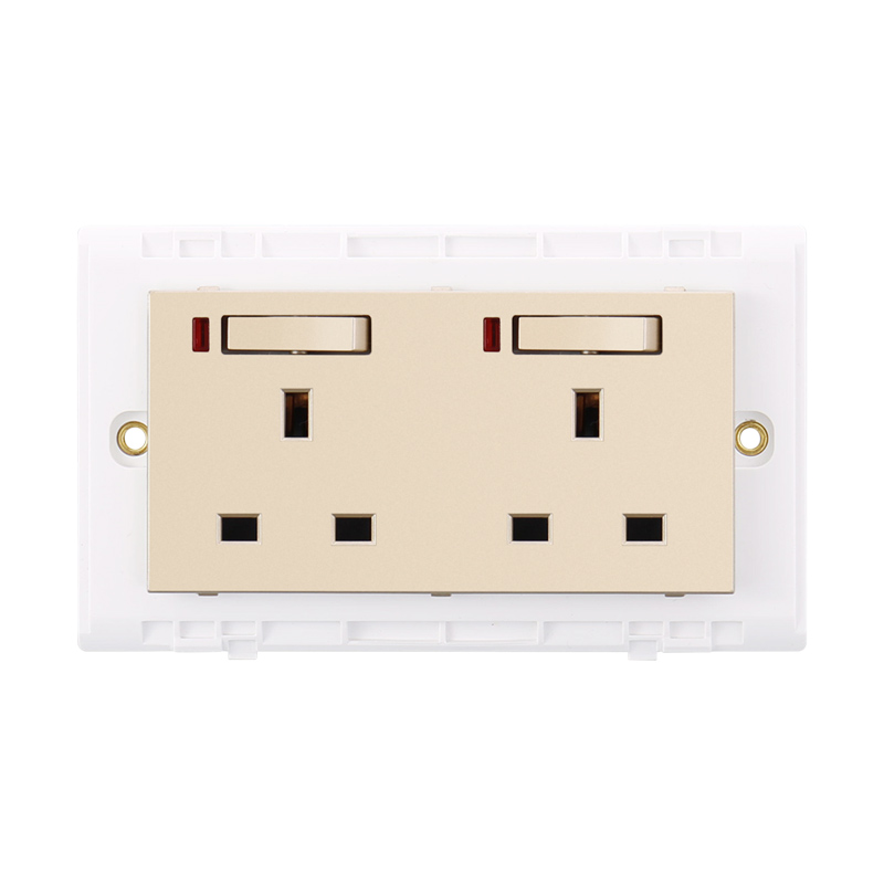 Residential 13A Double Switch Socket na may Lamp