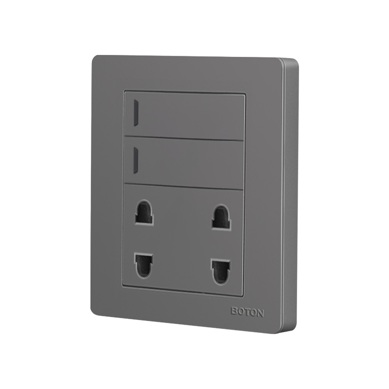 2 Gang Switch na may 4 Pin Universal Switch Socket para sa Interior Design