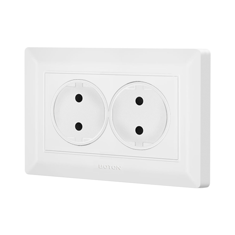 Apartment Double Schuko Socket na walang Grounding