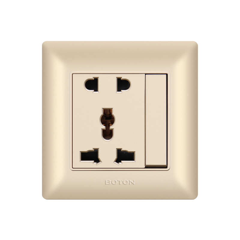 1 Gang Switch na may 5 Pin Multi Functional White Hotel Wall Socket