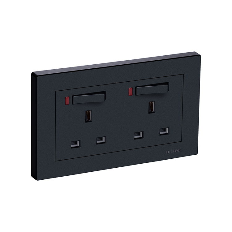 Commercial Double 13A Single Phase Switched Socket na may Lamp