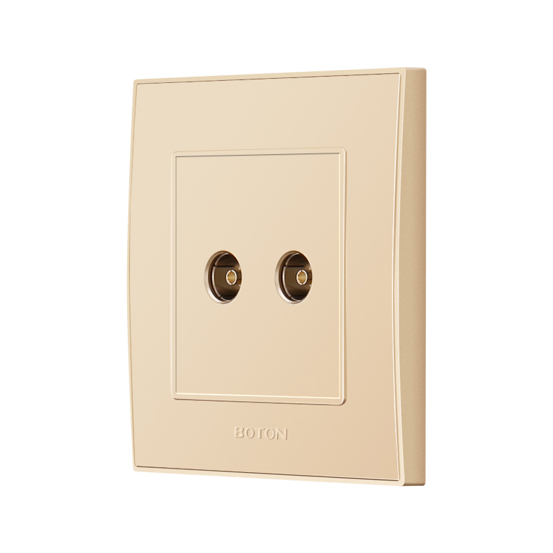 Electrical Twin TV White Wall Switch Socket