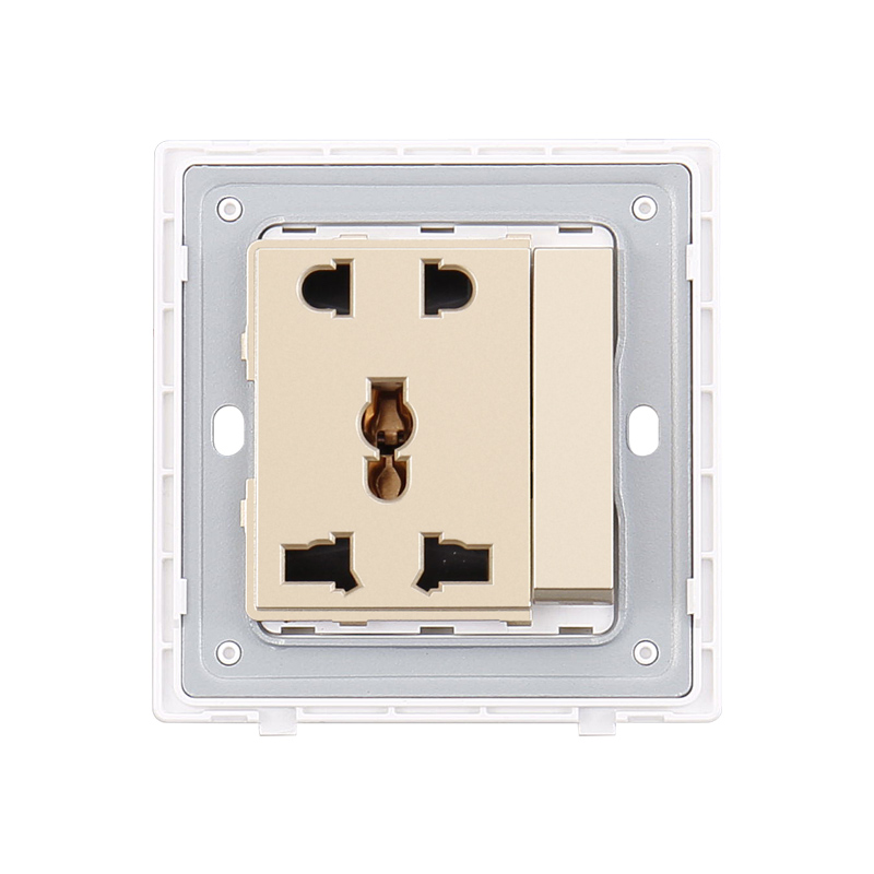 1 Gang Switch na may 5 Pin Multi Functional White Hotel Wall Socket