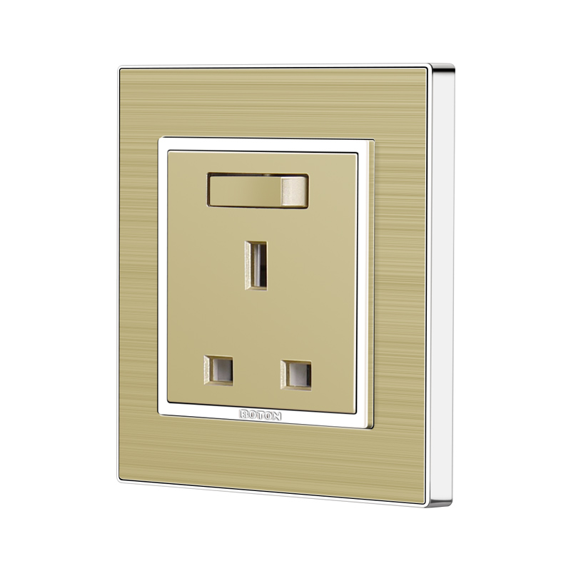 Aluminum 13A Wall Switched Socket