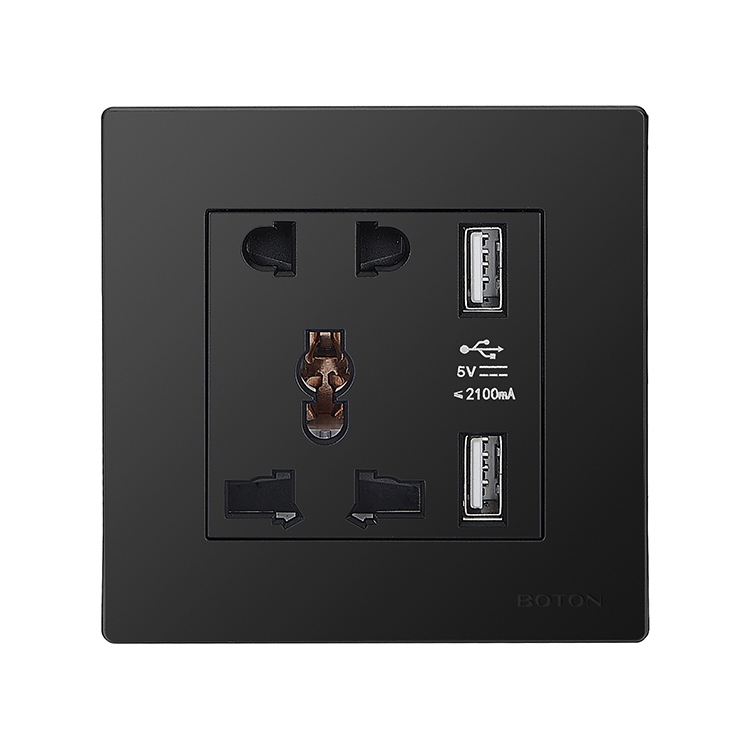 5 Pin Multi Functional Wall Socket na may USB 