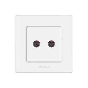 Electrical Twin TV White Wall Switch Socket