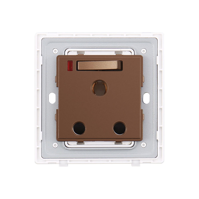 Dalawang Pole 15A Single Phase Wall Switch Socket na may Lamp