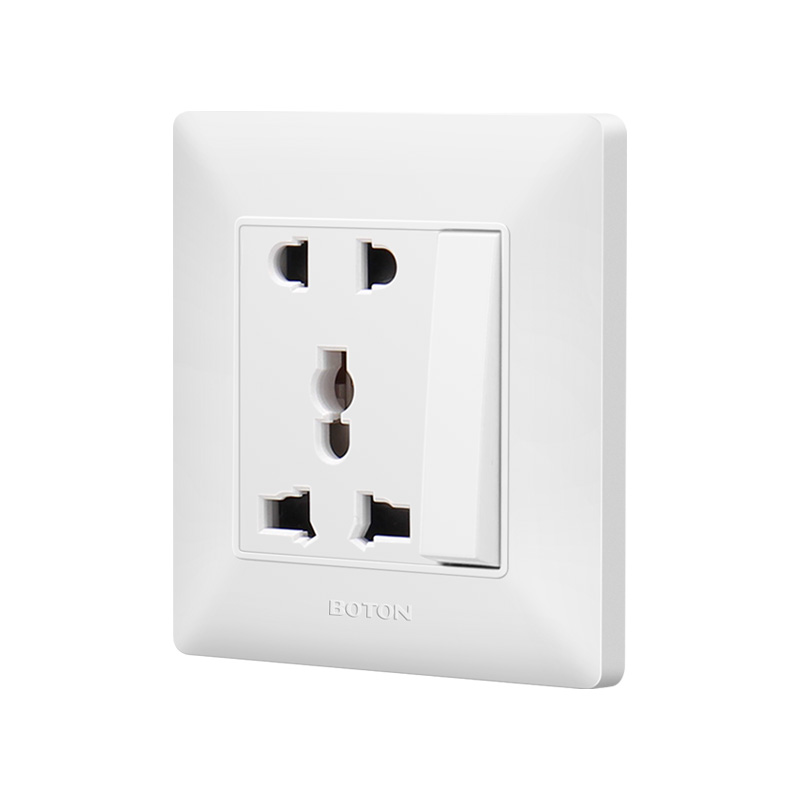 1 Gang Switch na may 5 Pin Multi Functional White Hotel Wall Socket