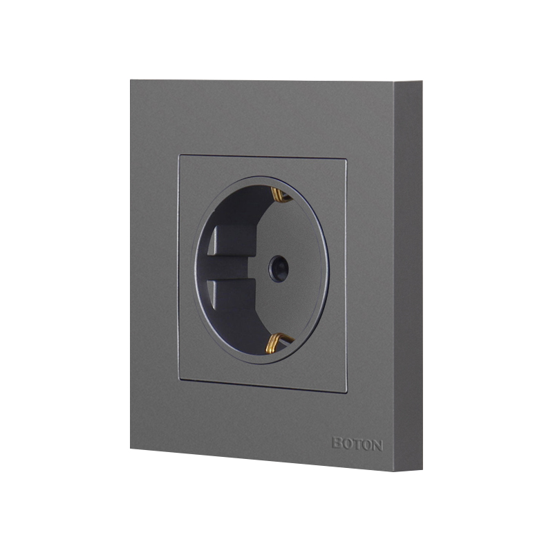 Gray Colored Finish 16A European German Wall Socket 