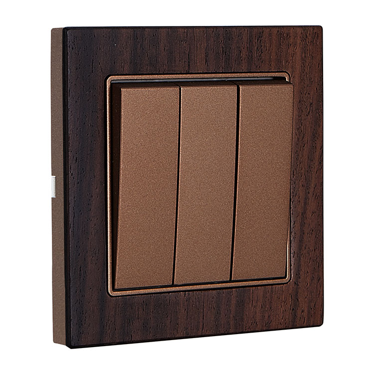 3 Gang 2 Way Wood Frame Wall Switch