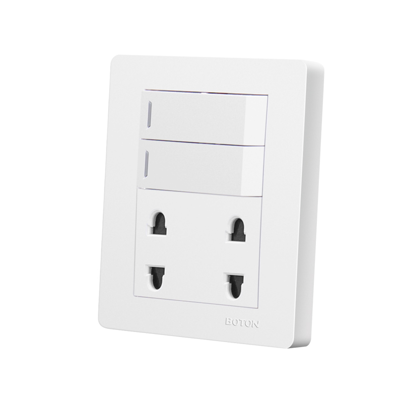 2 Gang Switch na may 4 Pin Universal Switch Socket para sa Interior Design