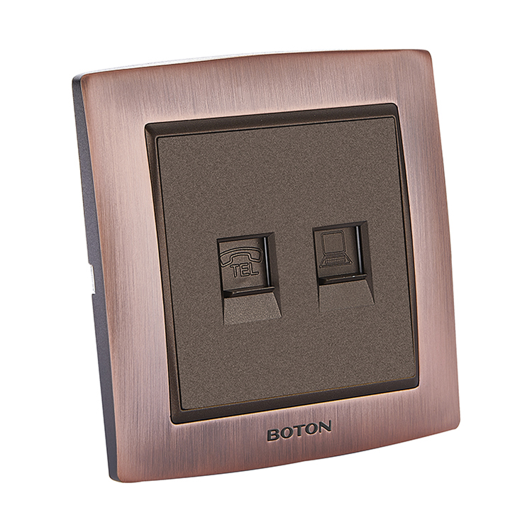 Colored Finish Matibay na Telepono at Computer Wall Socket