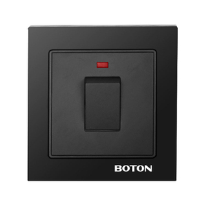 Home Black Glass 45A Wall Switch na may Lamp