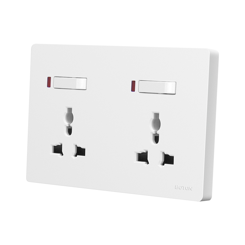 Panloob na 3 Pin Multi Twin Functional Switch Socket