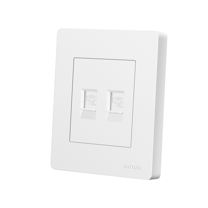 Dual Telephone Electrical Wall Switch Socket