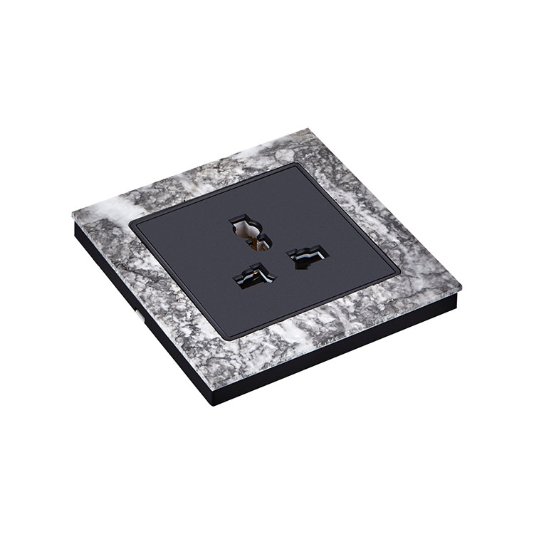 Commercial Stone Frame 3 Pin Multi Functional Wall Socket